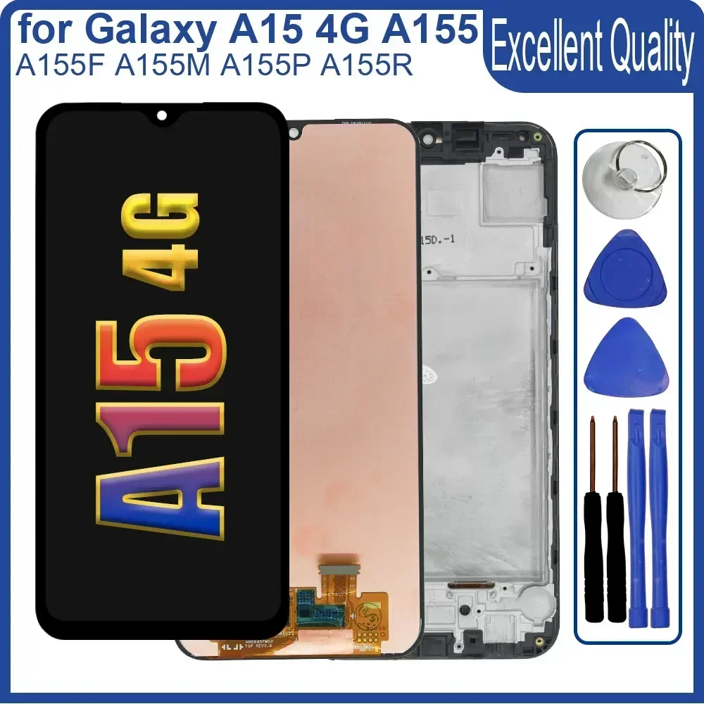 New Tested LCD for Samsung Galaxy A15 4G LCD Display Touch Screen Digitizer Panel Replacement for Samsung A15 A155F LCD Display