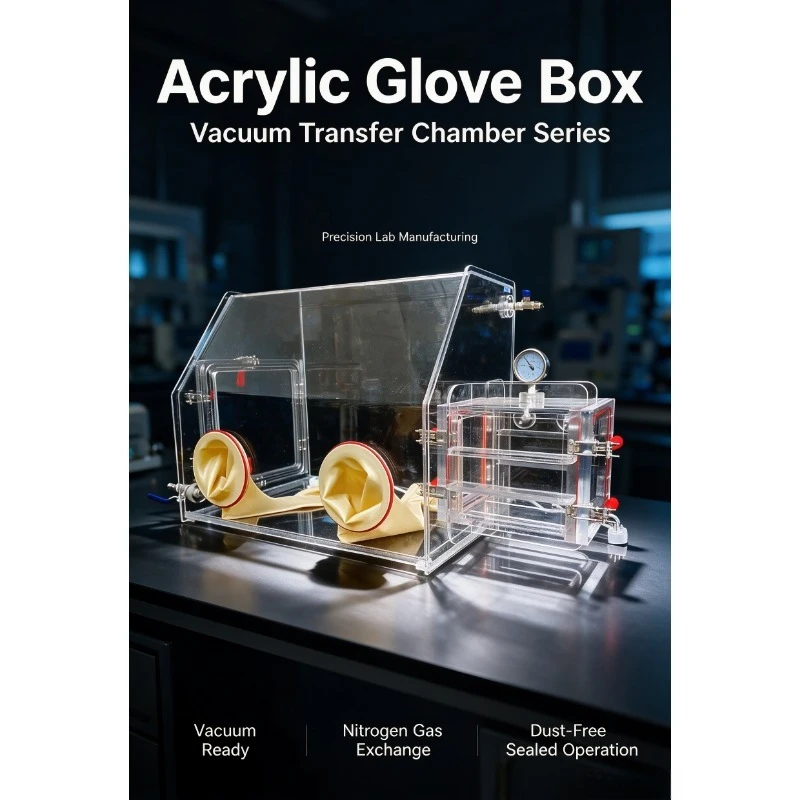 Acrylic Anaerobic Glove Box Dust Free Lab Nitrogen Inert Gas Sealed Chamber Simple Cell Inoculation Work Cabinet