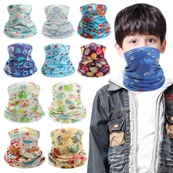 Summer Sunshade Ice Neckerchief For Children Kids Cute Face Neck Collar Gaiter Bandana Scarf Dustproof Outdoor Sports Headwear