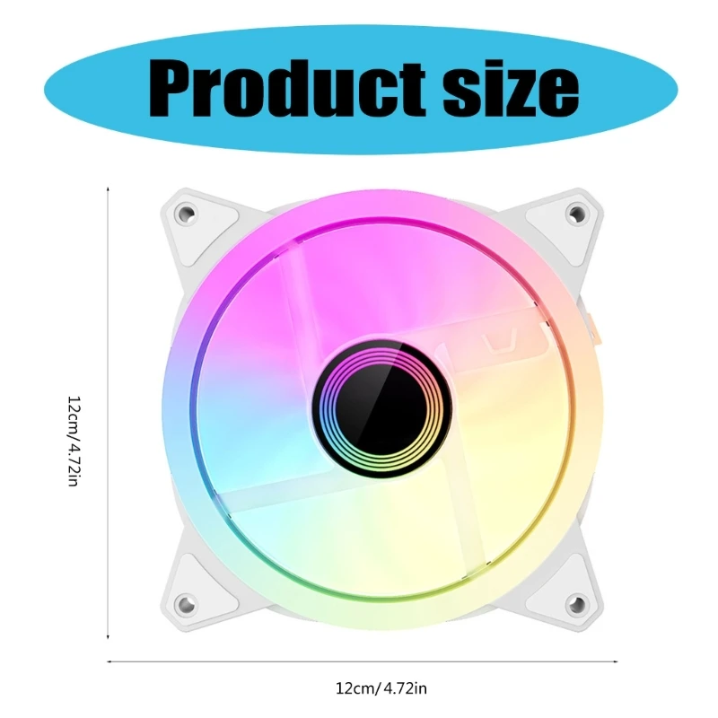 2-Ring-ARGB-120-mm-Lüfter mit Lichteffekt, PWM-gesteuert, geräuscharm