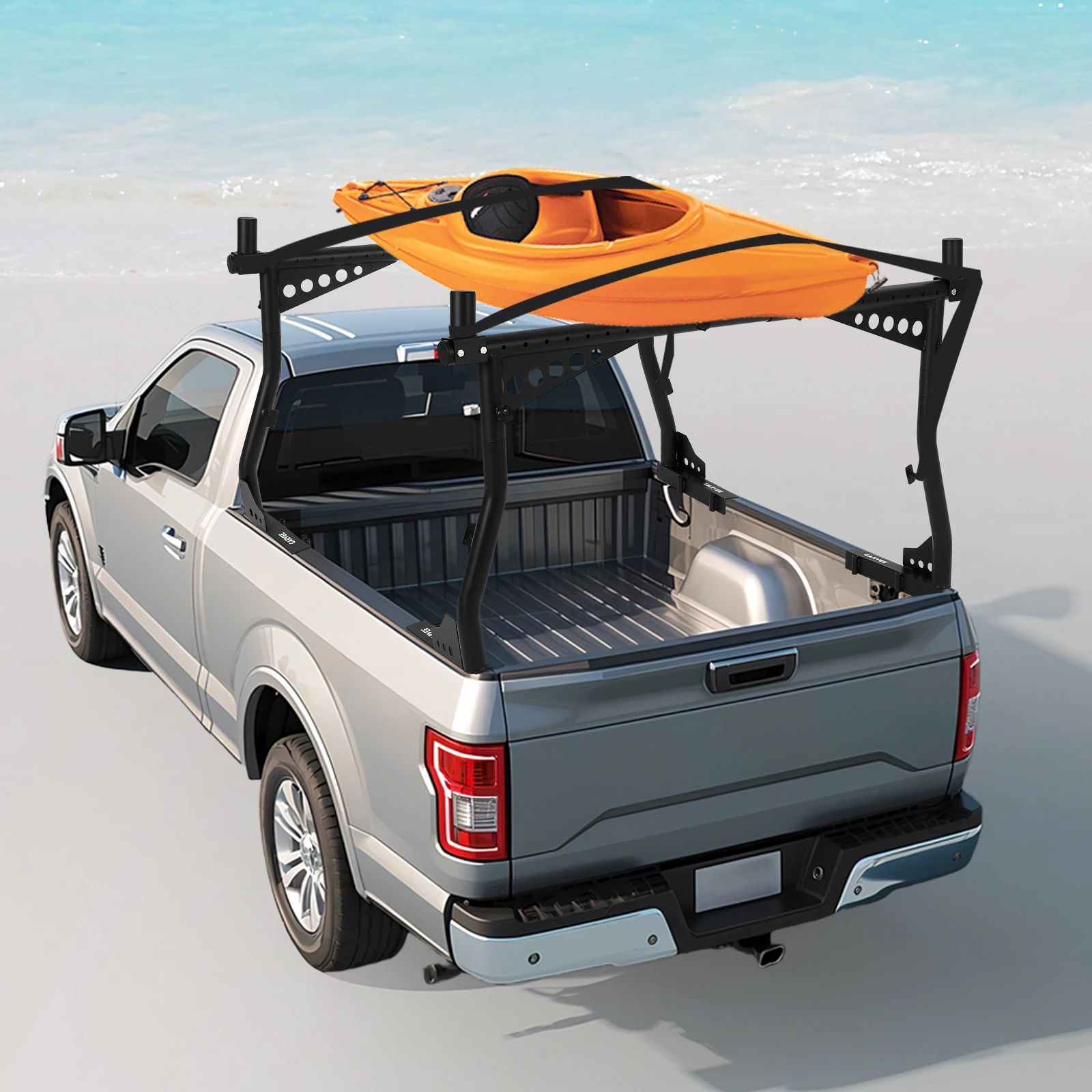 Steel Truck Ladder Rack 35.4 71in Adjustable Width Aluminum 1000lbs Loading Capacity Heavy Duty Truck Bed Rack Stable Cargo Support For Kayak Surfboard Lumber