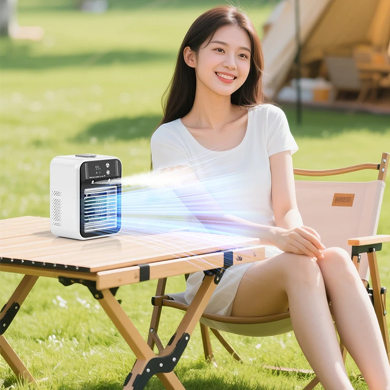 Portable Mini Air Conditioner for Dormitory | Fast Cooling Ultrasonic Nano Mist LCD Display Rechargeable Portable Outdoor Cooler image 6