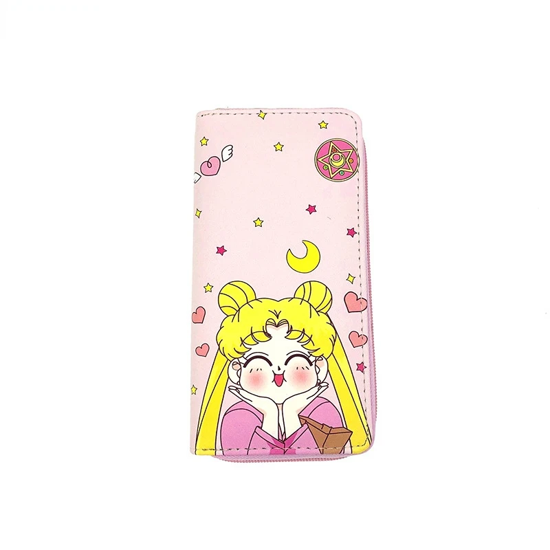 Small Fresh Card Captor Sakura Kawaii PU Purse Cute Girl Tsukino Usagi Star Moon Cosplay Wallet Cartoon Portable Zipper Prop