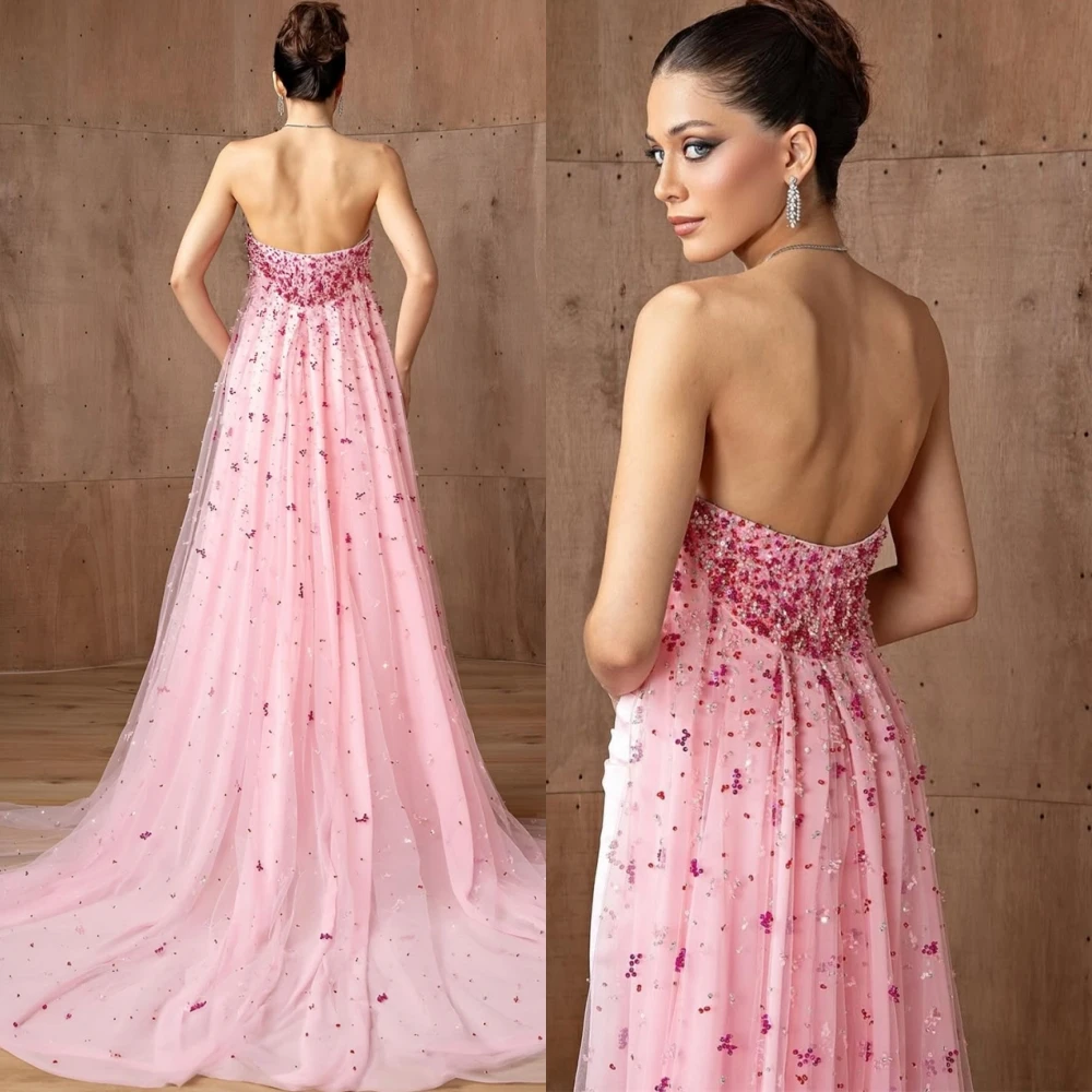 فستان سهرة أنيق مخصص من الساتان بدون حمالات، فساتين حفلة موسيقية مستقيمة كلاسيكية، فساتين مناسبة خاصة على شكل زهور