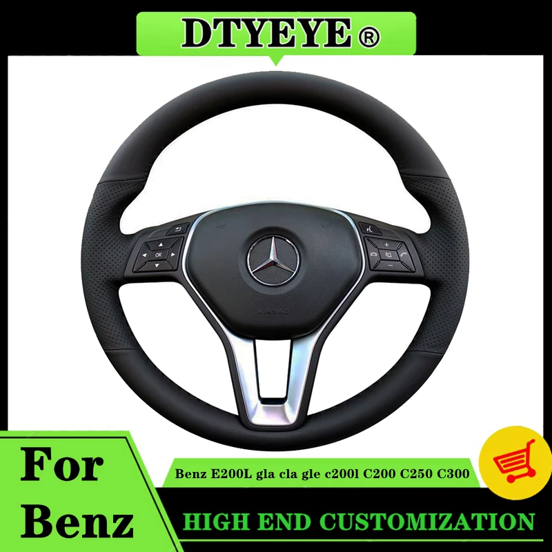 Car Steering Wheel Cover For Mercedes Benz E200L Gla Cla Gle C200l C200 C250 C300 Customized DIY Original Steering Wheel Braid