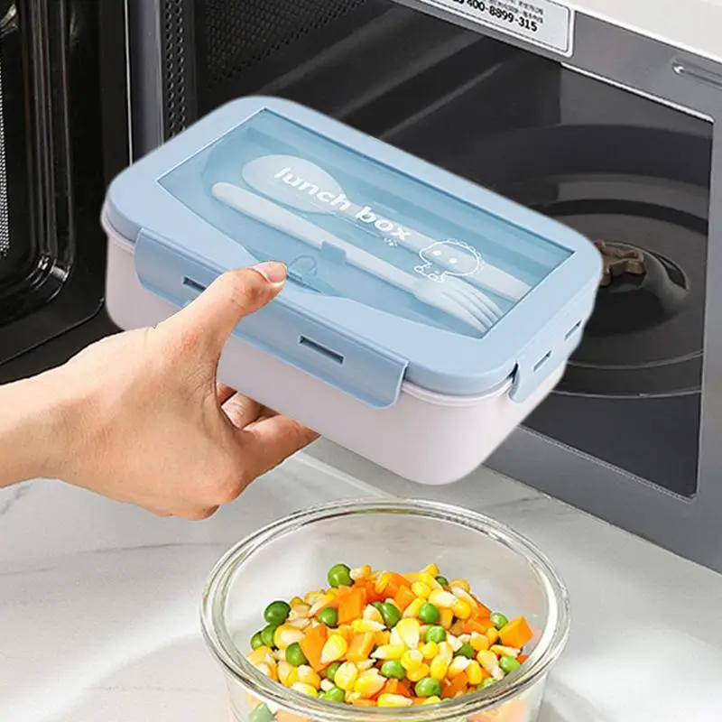 

Lunch Box With Cutlery Compartment Design Food Box Container Microwave Safe High Capacity Worker Lunch Box For Salad With Lid