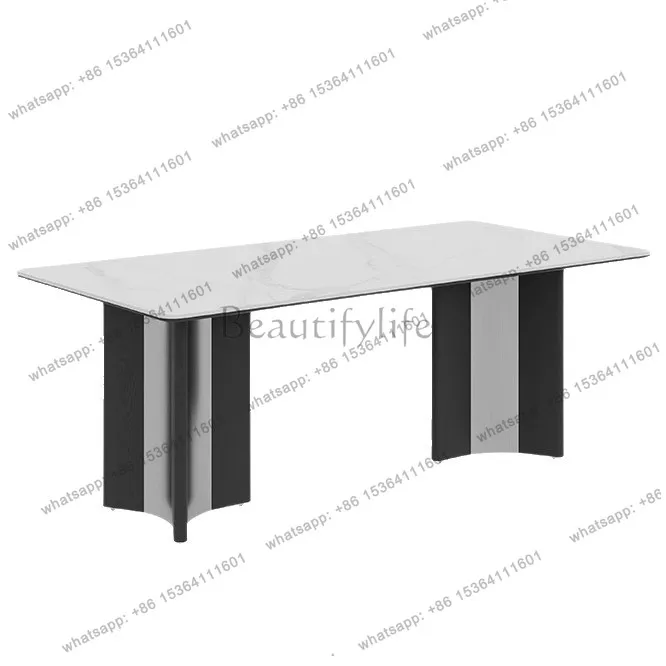 

Slate dining table Modern simple living room Household small apartment Rectangle Italian light luxury dining table