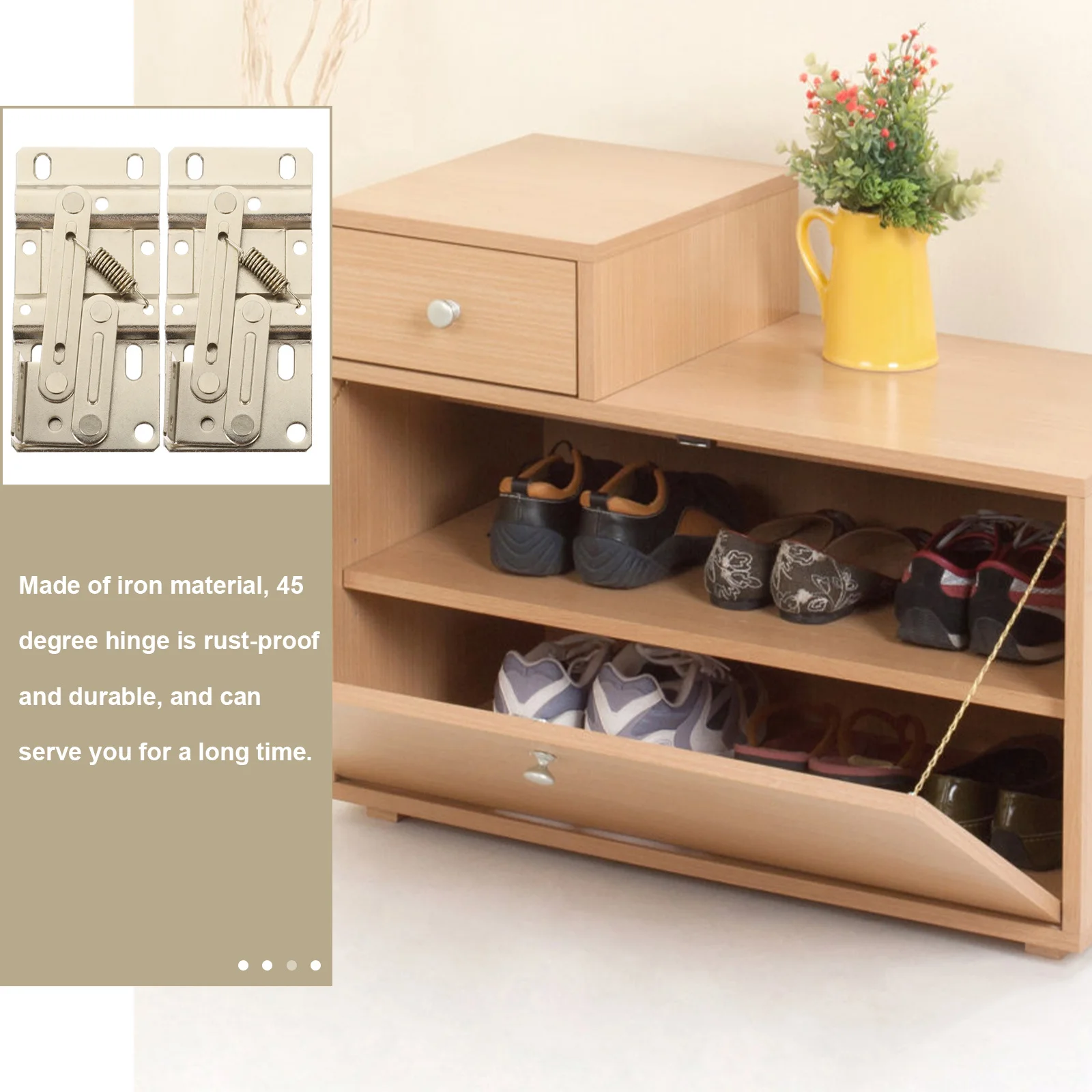 

2Pcs Tip Out Tray Hinges 45 Degree Pivot Hinge Rust Proof Iron Cabinet Door Hinges for Sink Base Scissor Hinge