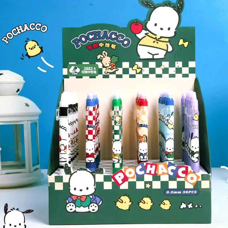 

36pcs/lot Sanrio Pochacco Erasable Gel Pen Cute 0.5mm Blue Ink Neutral Pens Promotional Gift Office School Supply