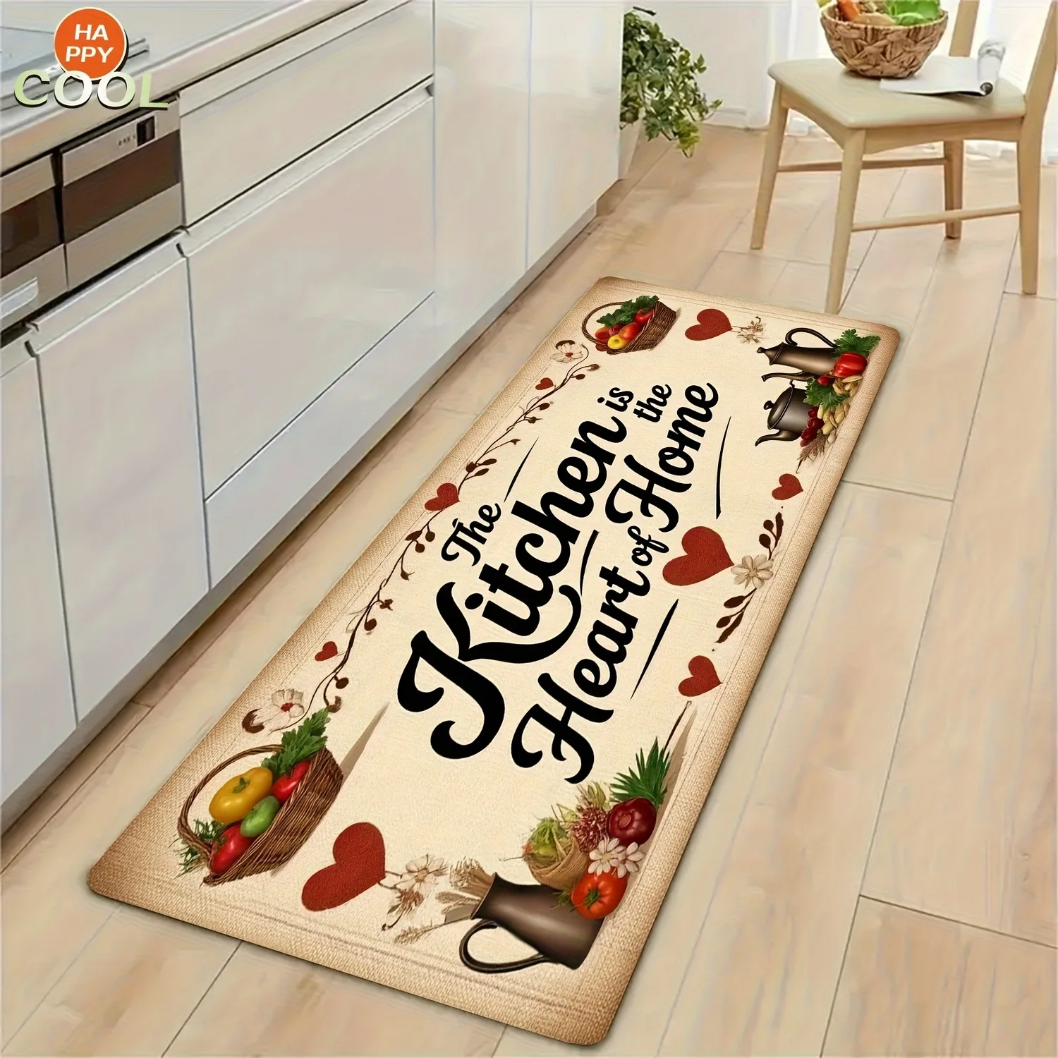 

1PC Rustic Kitchen Lcons Kitchen Rug Non-Slip Door Mat Pop design Bathroom Rug Bath Mat Carpet for Home Sink Laundry Decor