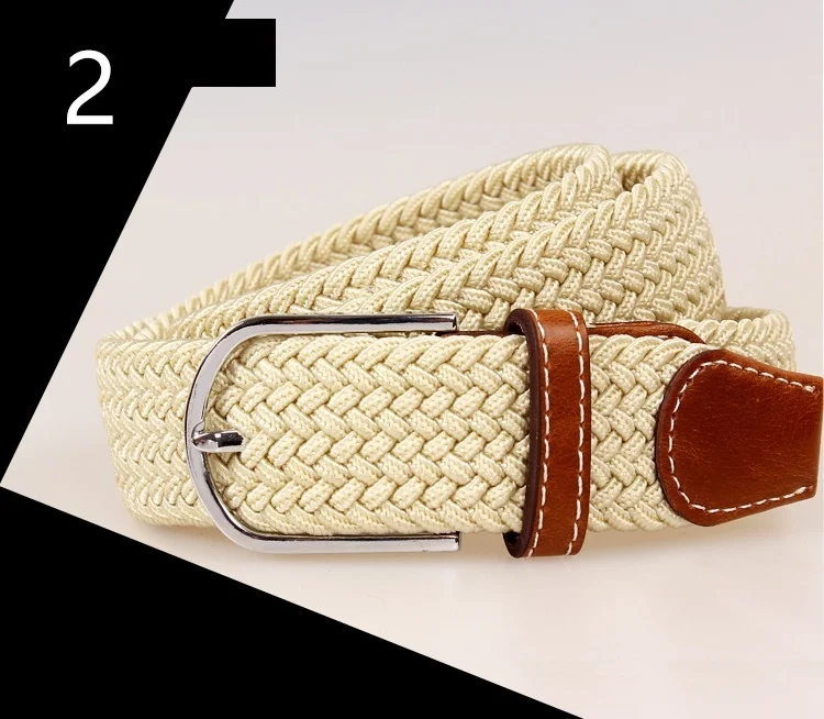 Top Fashion Striped Free Cinto Feminino Belts For Knitted Elastic Belt Male Canvas Pin Buckle Women\'s Lovers Strap