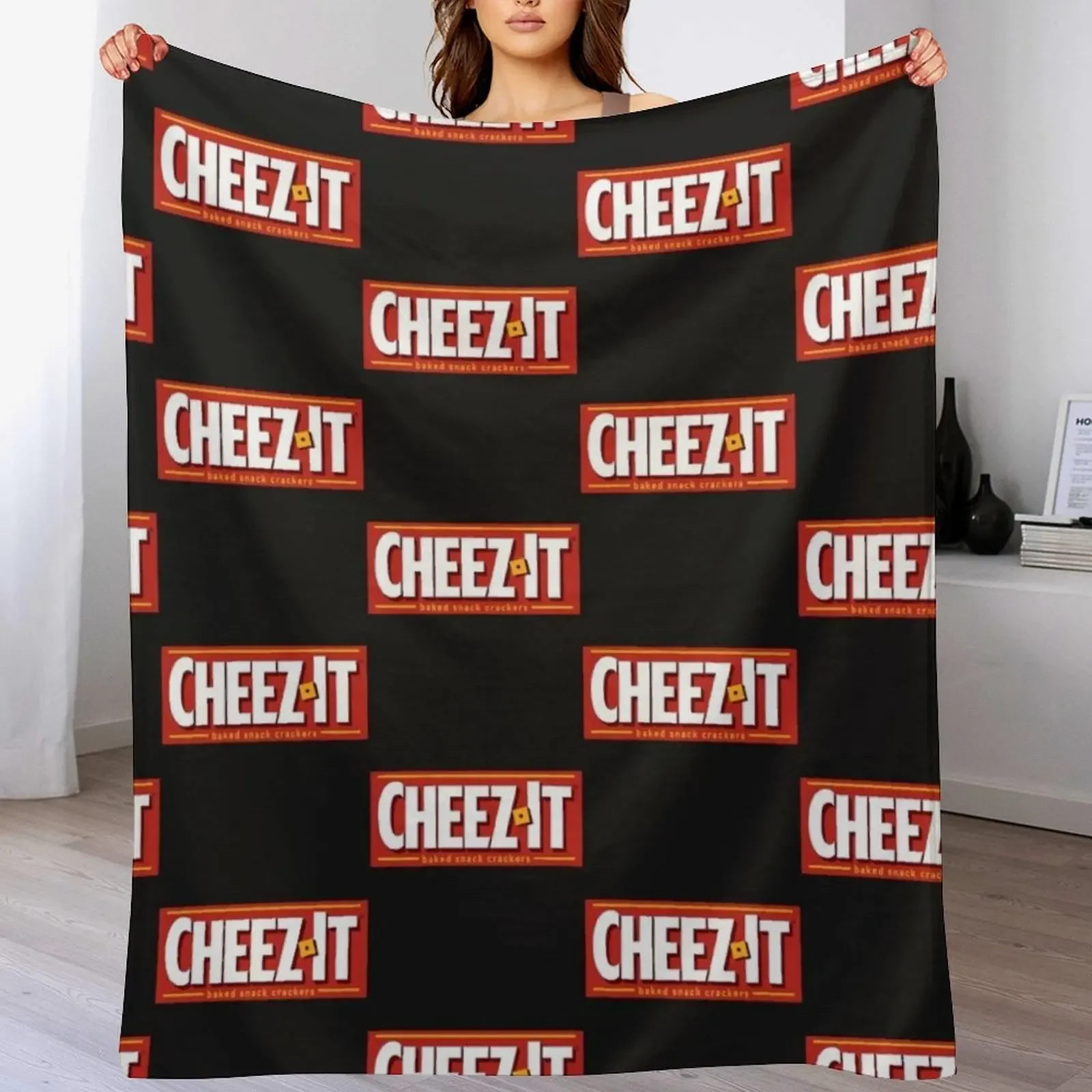 Cheez It Logo Throw Blanket Thins anime Hairy Blankets