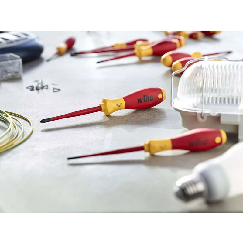 Wiha 35389 Screwdriver Set SoftFinish Electric SlimFix 1000V VDE Slotted Phillips 6-Pcs