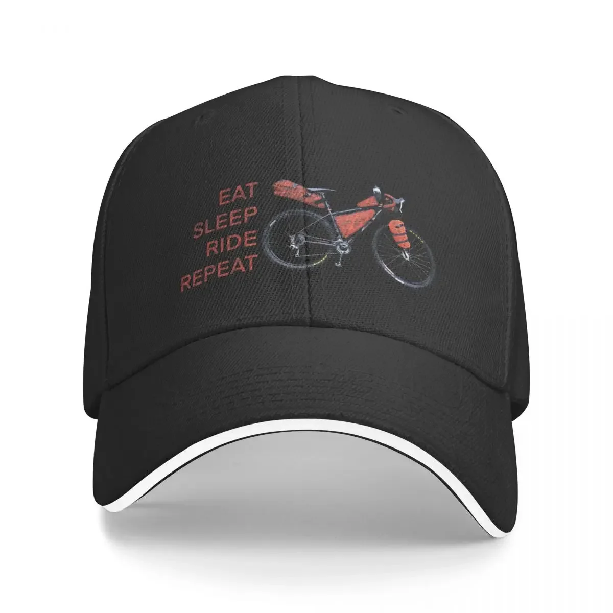 Bike Packing, eat, sleep, ride, repeat Baseball Cap Custom Cap fishing hat Beach Bag Visor Men Golf Wear Women's