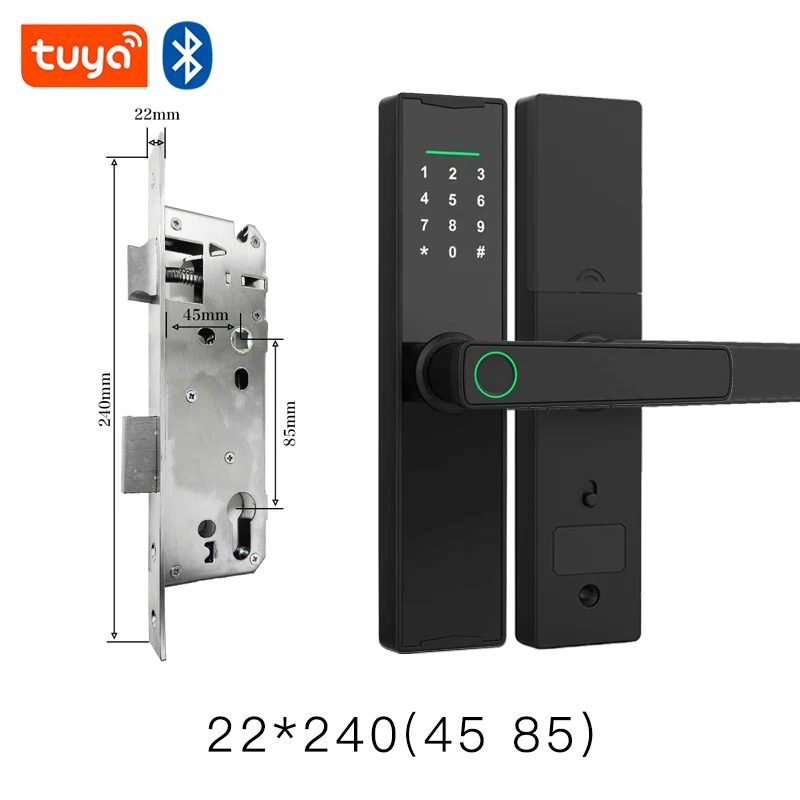 Nieuw slim deurslot met Bluetooth-compatibel Tuya APP Digitaal elektronisch slot Smart Home Houten deurslot Biometrische vingerafdruk