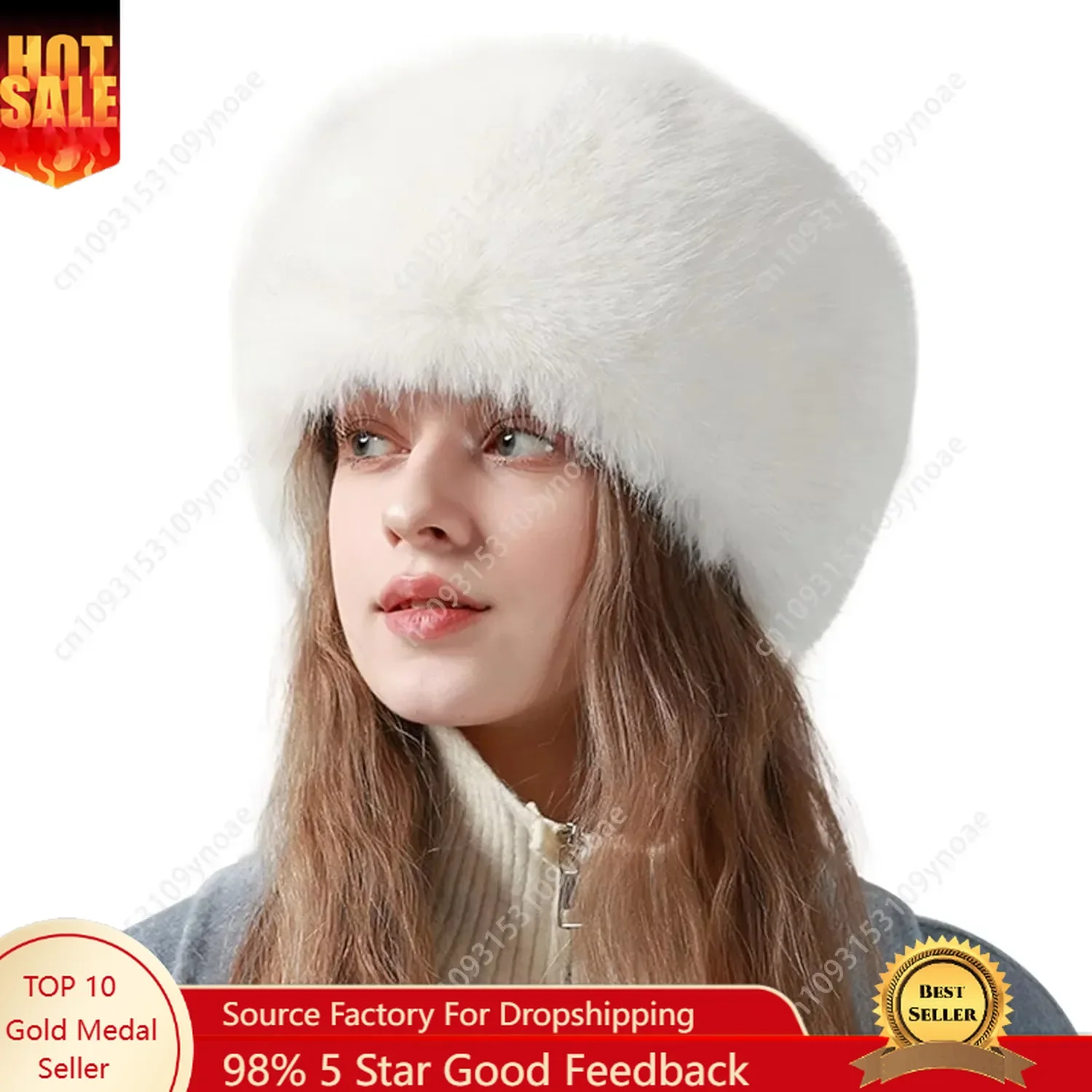 

Winter Faux Fur Cap Cossack Russian Style Ladies Ushanka Fuzzy Furry Hat Warm Fluffy Bucket Hats Man Women Outdoor Caps Unisex