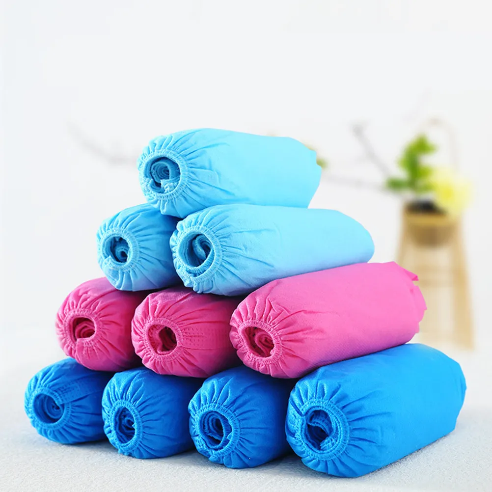 200Pcs Nonslip Shoes Cover Elastic Band Nonwoven Fabric Disposable Shoe Protector Dustproof for Home Travel Kitchen