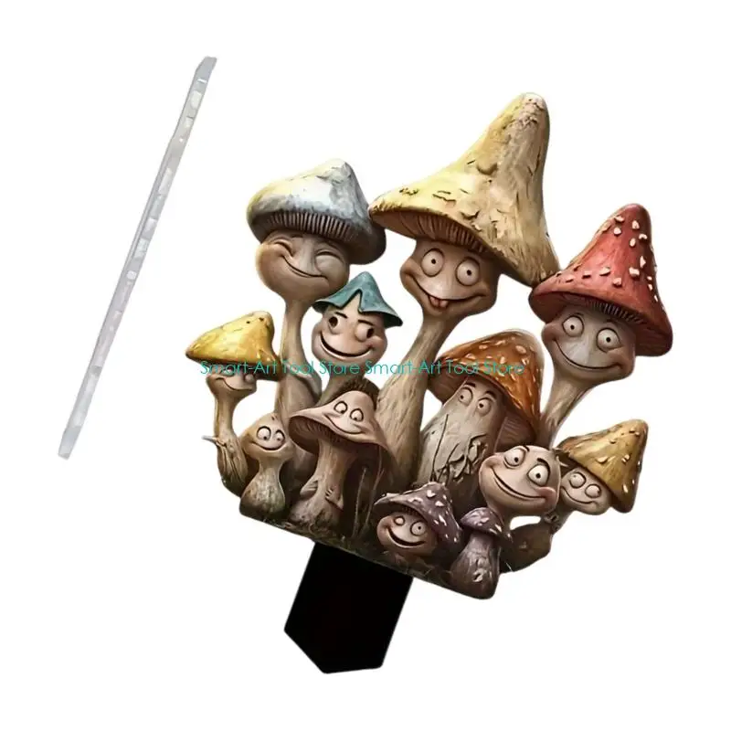 

E1PB Грибные декоративные садовые колья Акриловые декоративные колья для цветочных горшков Открытый двор Садовые принадлежности