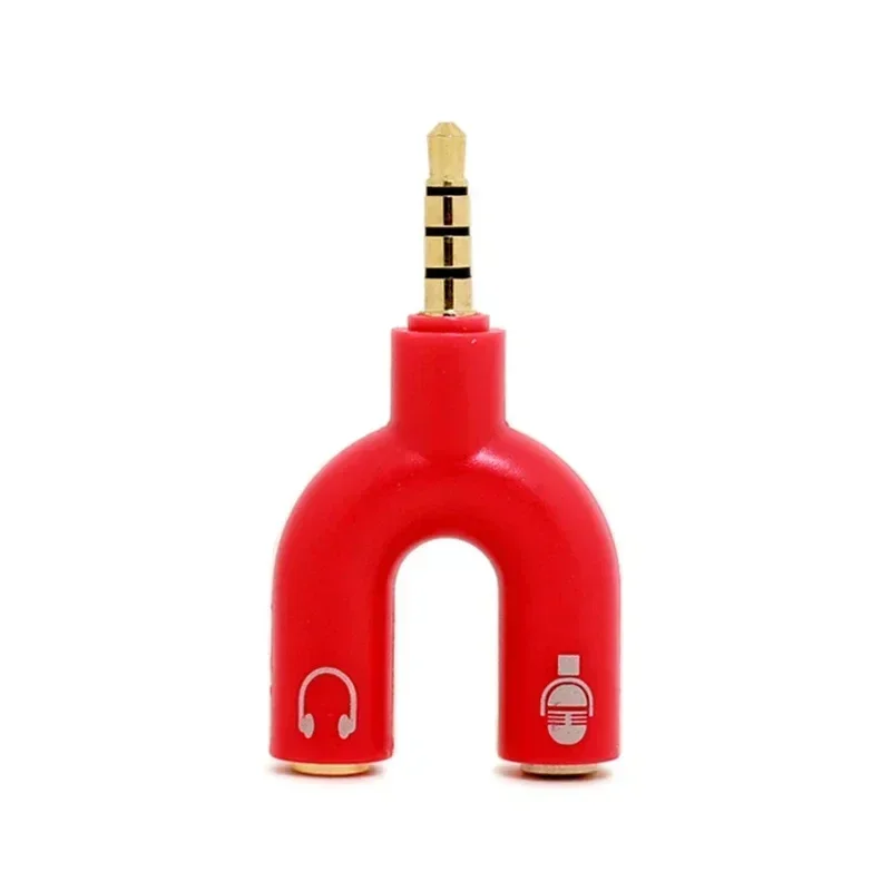 U-vormige 3,5 mm 1 tot 2 audio splitter adapter stereo audio hoofdtelefoon luidspreker microfoon adapter splitter voor het delen van muziekfilms