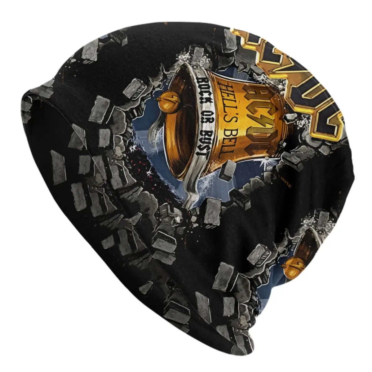 مخصص التيار المتناوب تيار مستمر روك لول باند بونيه القبعات الحياكة قبعة للنساء الرجال شتاء دافئ المعادن الثقيلة Skullies Beanies قبعات #1