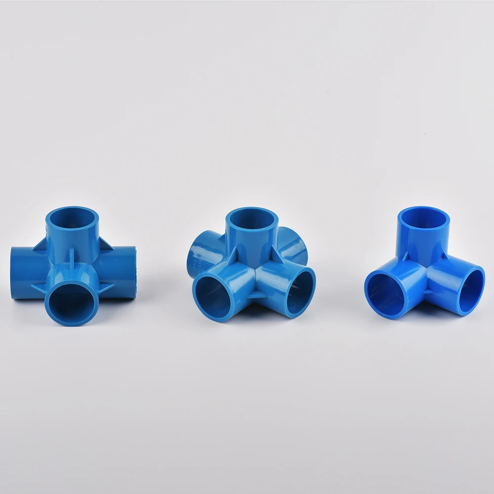 Inside Diameter 20/25/32mm 3-way/4-way/5-way Three-Dimensional PVC Connector Water Supply Pipe Fittings Equal Connectors Plastic