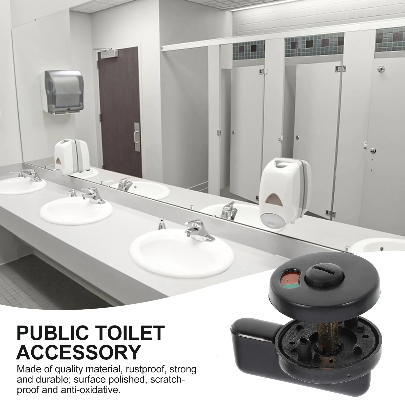 

5pcs Door Lock Latch Indicator Occupied Vacant Plastic Partition Toilet Lock Rotatable Handle Durable Rustproof