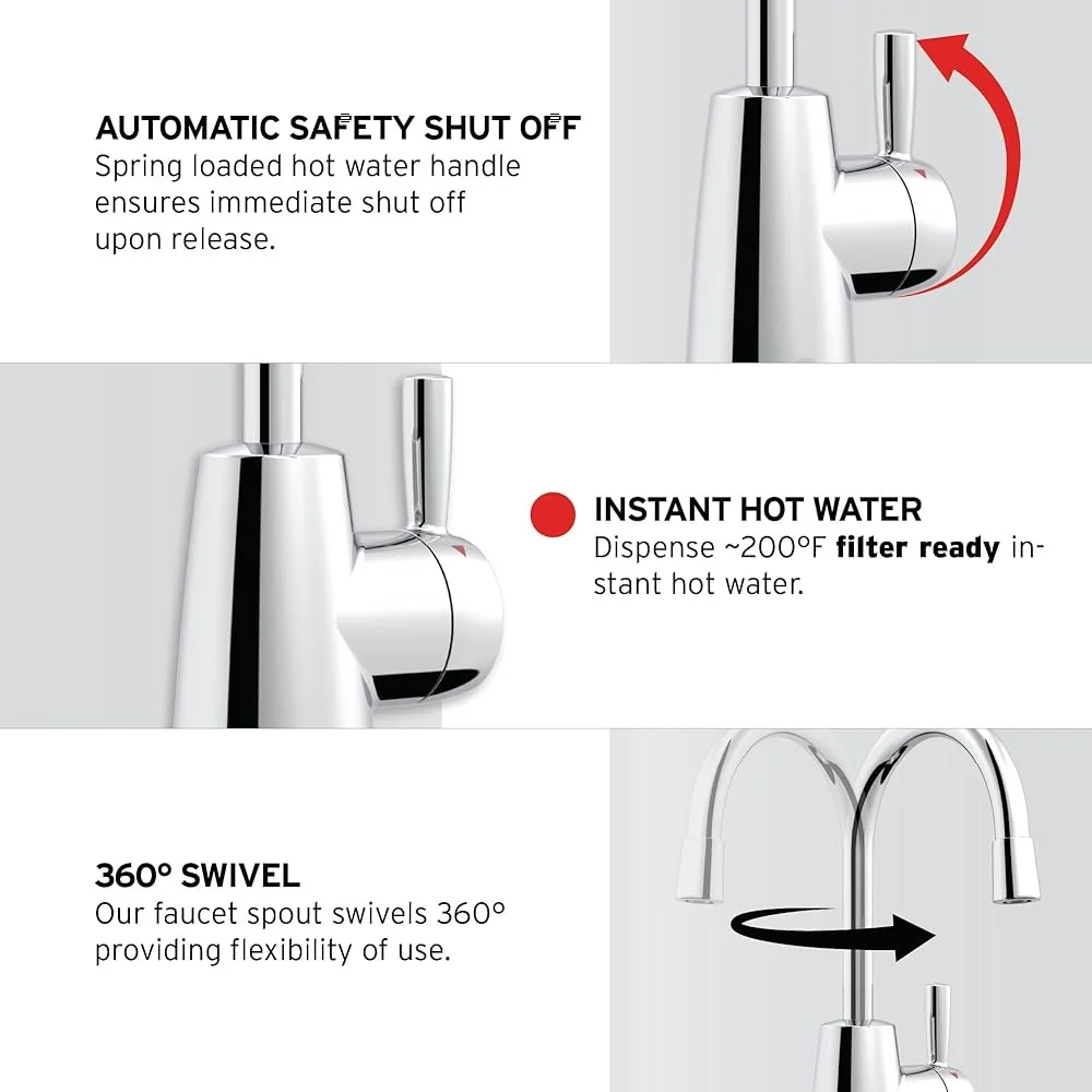 الفولاذ المقاوم للصدأ نظام توزيع الماء الساخن الفوري مقبض واحد صنبور المطبخ خزان الطبخ تنظيف NSF معتمد