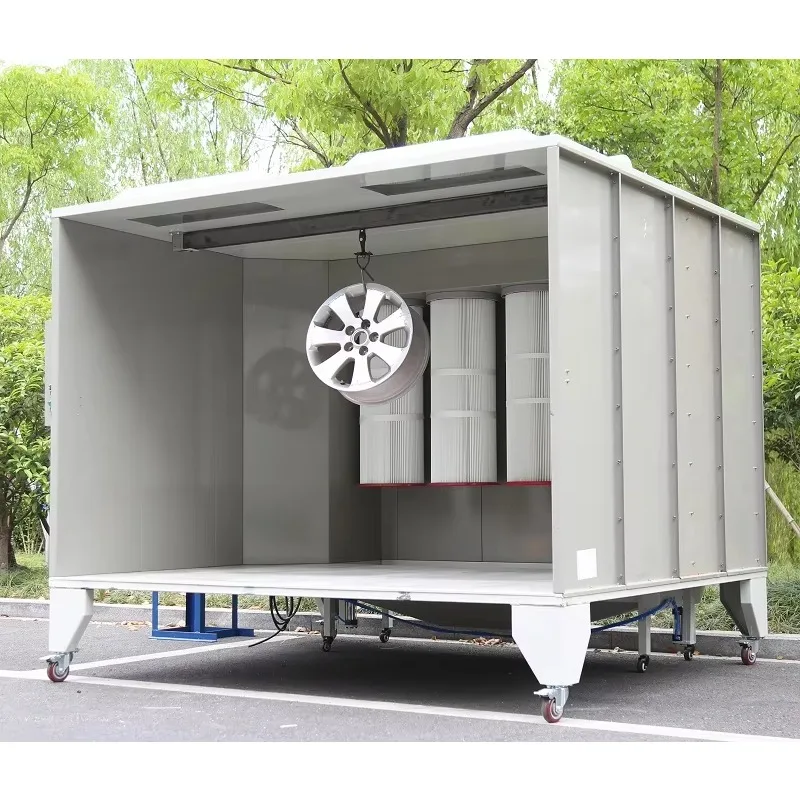 Manual Batch Production Powder Coating Paint System with Sandblasting Pretreatment