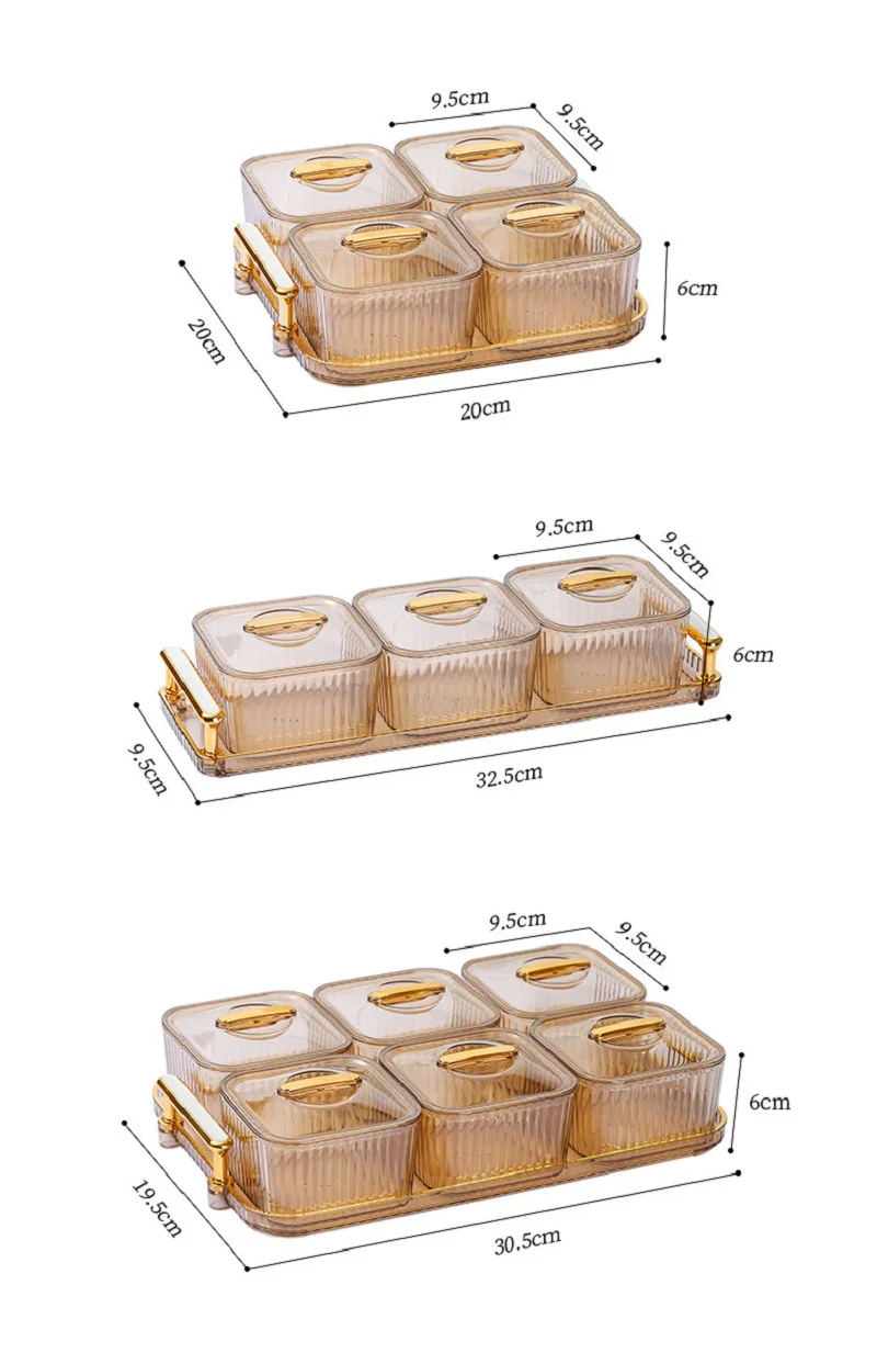 Imagem -02 - Light Luxury Fruit Plate Partition Platter Bandeja de Frutas Secas Lanche de Doces Caixa de Armazenamento Bar Nut Dish Servindo Bandejas Sala de Estar