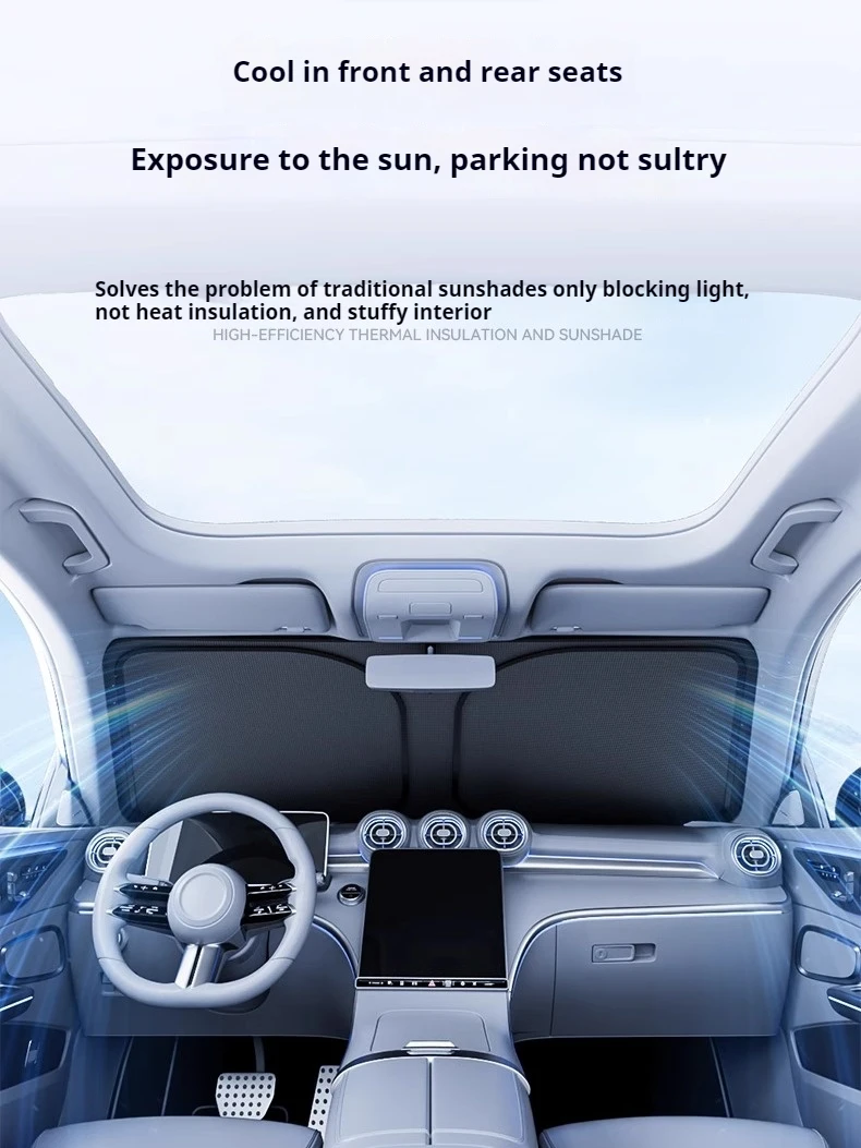 قطع غيار السيارات لـ Cupra Born 2021 ~ 2025 2024 2023 نافذة السيارة الأمامية حاجب الشمس كتل الأشعة فوق البنفسجية عاكسة المظلة ظلة حامي غطاء #5