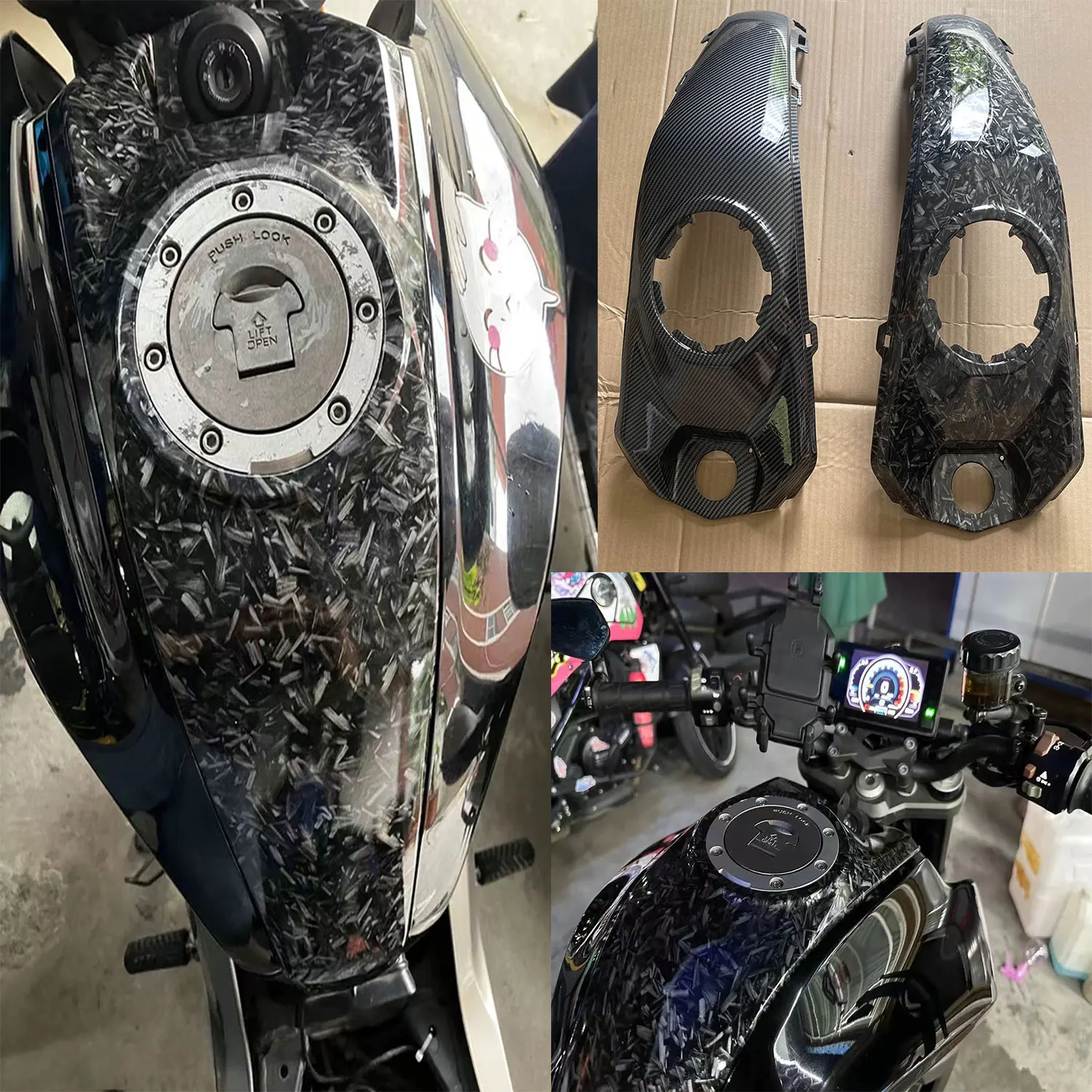 

For CFMOTO NK250 250NK NK 250 Motorcycle Tank Cover Fairing Panel Cowl Gas Fuel Protector Cover Fairing Accessories Carbon Fiber