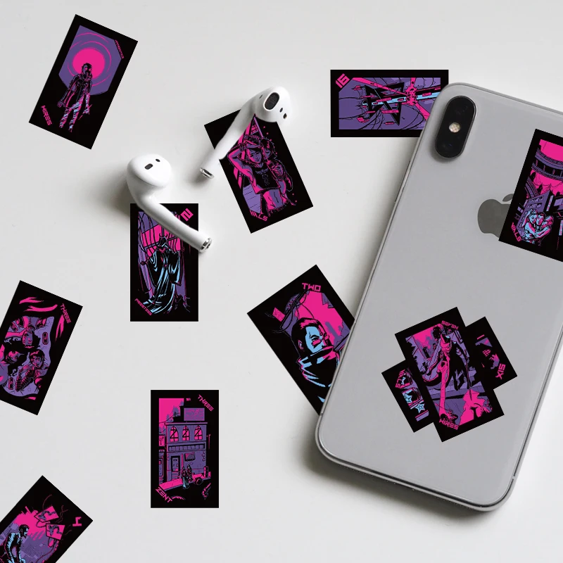 72 Stück dunkle Tarot Cyberpunk Aufkleber coole Dekor Vintage für DIY Kinder Notebook Gepäck Motorrad Laptop Kühlschrank Aufkleber Spielzeug