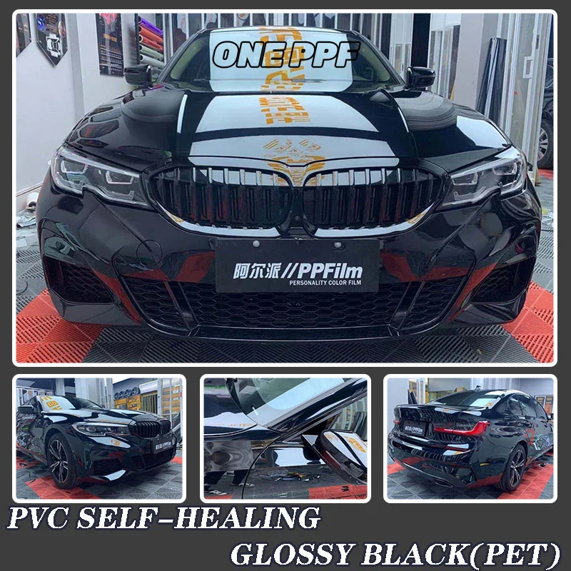 

ppf Car accessories vinyl wrap film Brightening/Anti scratch/Highest quality PVC self-healing glossy black 1.52*18M for Car wrap