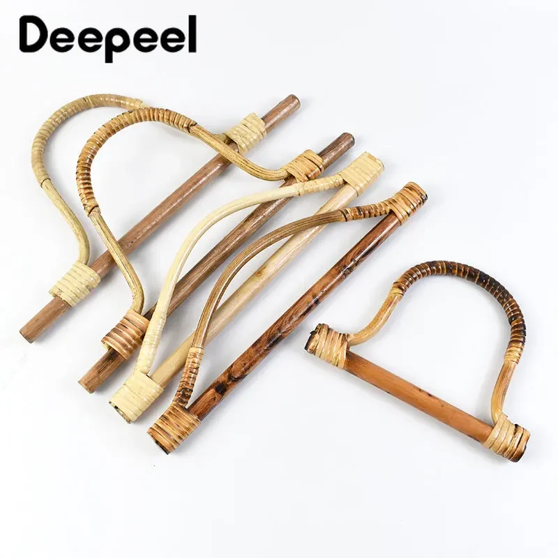 Deepeel-anillo en forma de D para bolsas de ratán, asas, marcos de monedero de bambú, soportes de costura hechos a mano, Kit de costura con asa, accesorios, 2 uds.