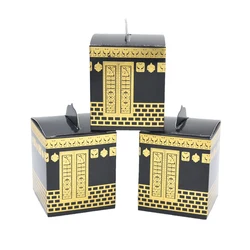 Muslim Ramadan Gifts Hajj Pilgrim Gold Foil Printing Kaaba Mecca Favor Boxes for Eid Adha Decoration