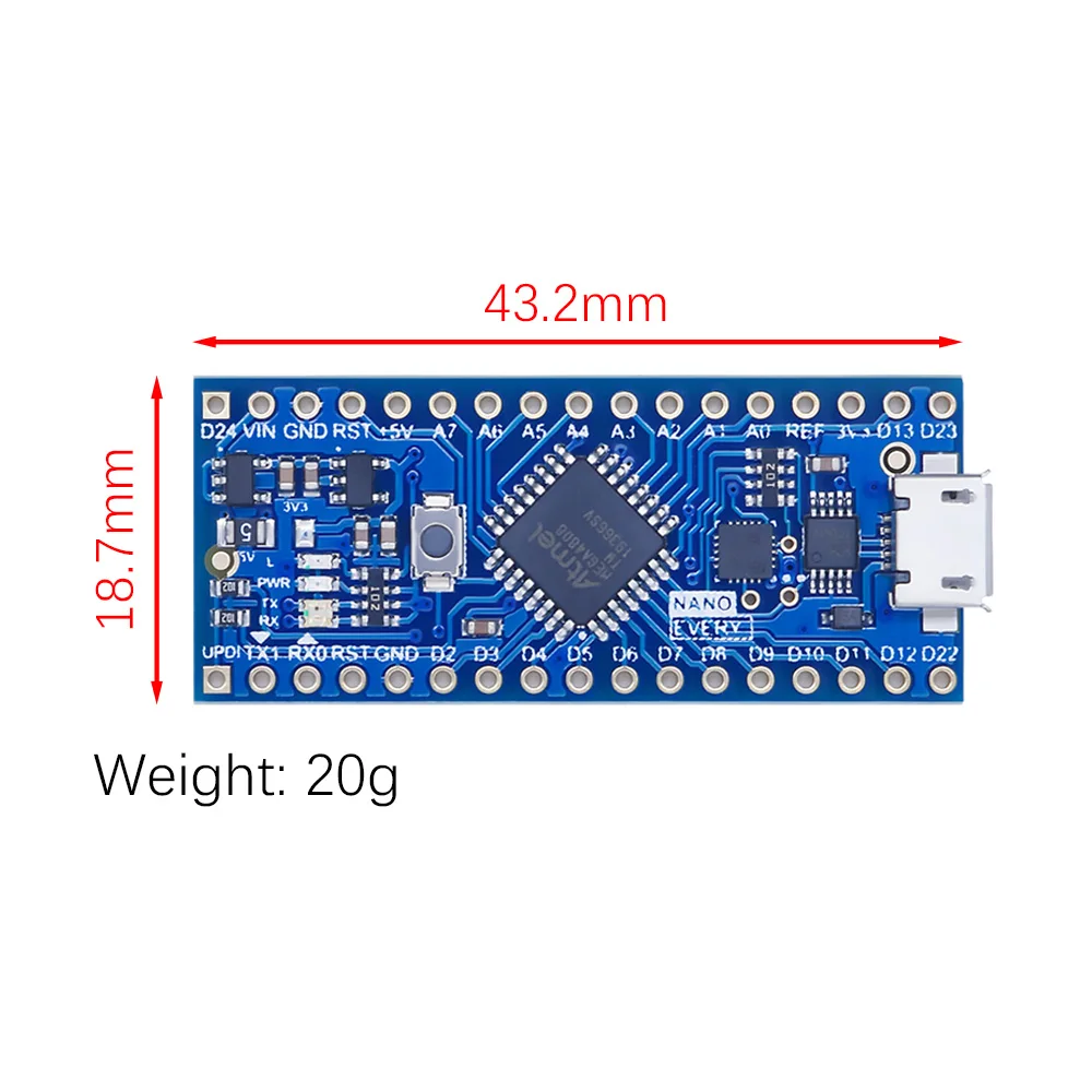 Imagem -02 - Controlador Nano Thinary Compatível para Arduino Atmega328 Atualizado Ch340 Updi Downloader Cada Atmega4808 Nova Chegada