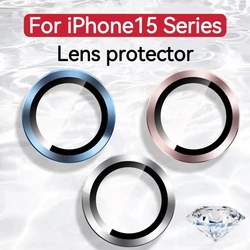 Verre de protection d'objectif pour iPhone, film d'appareil photo à anneau en métal, 15, 12, 11, 13 Pro Max, 14 Plus, 12, 13 Mini