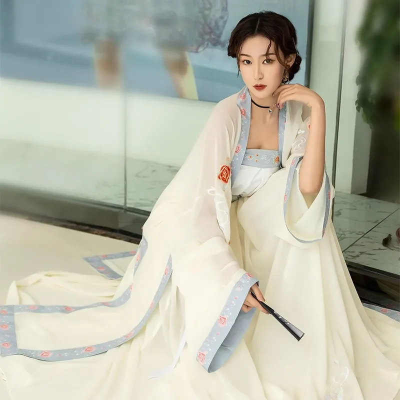 Chinese Originele Hanfu Song Dynastie Driedelige Geborduurde Taille Rok Dagelijkse Lente En Zomer Dameskleding