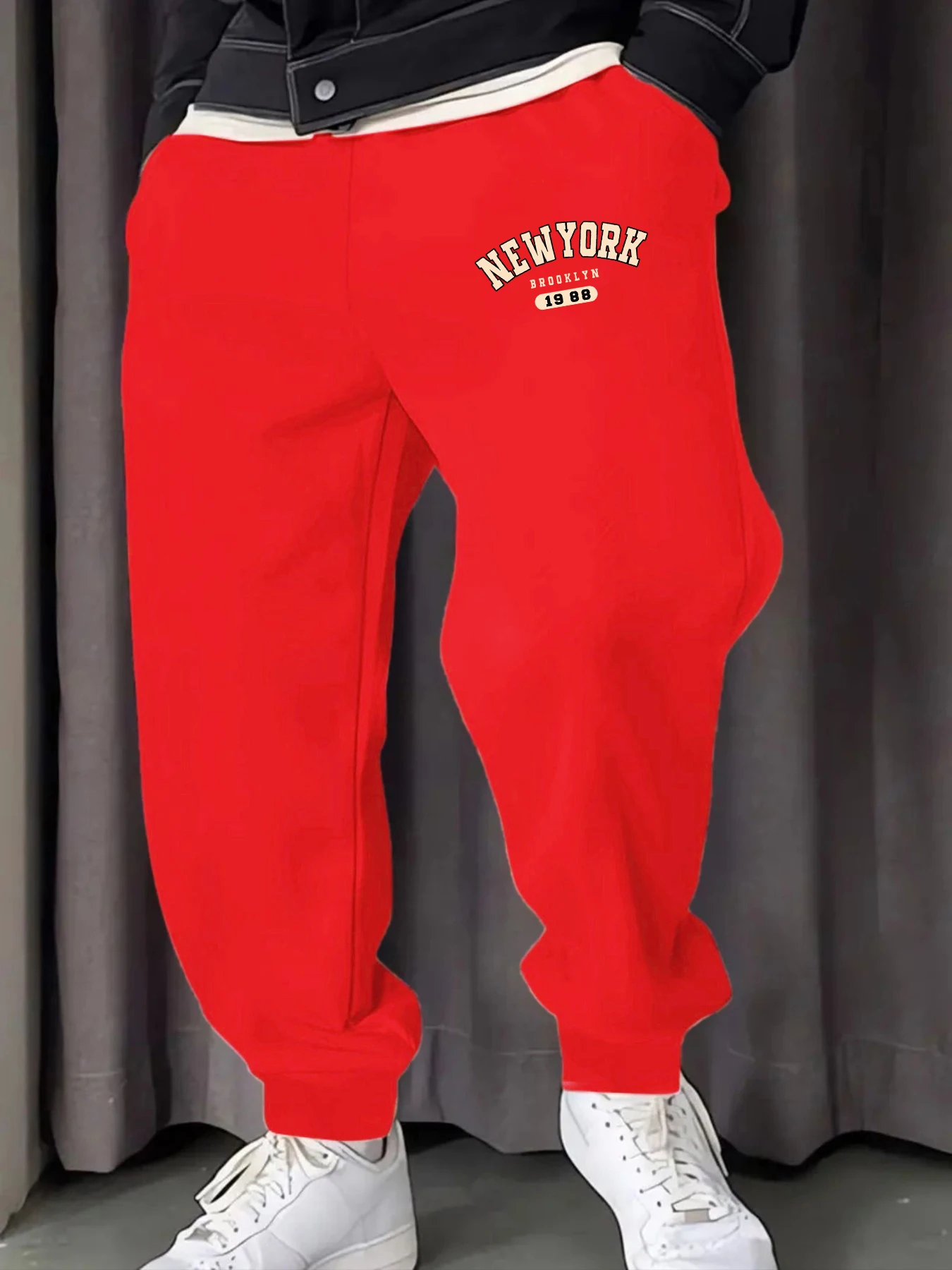 

New York Brooklyn 1988 Printed Men Sweatpant Joggers Multicolor Pants Pocket Fleece Pant Comfortable Jogging Unisex Britches