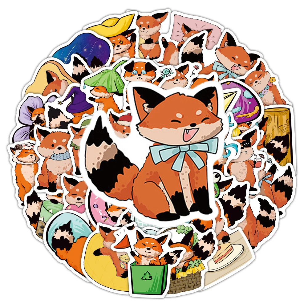 10/30/50 Stück Kawaii Tier Fuchs Alltag Cartoon Aufkleber Lustige Aufkleber Dekoration DIY Skateboard Telefon Gepäck Niedliche Aufkleber Spielzeug