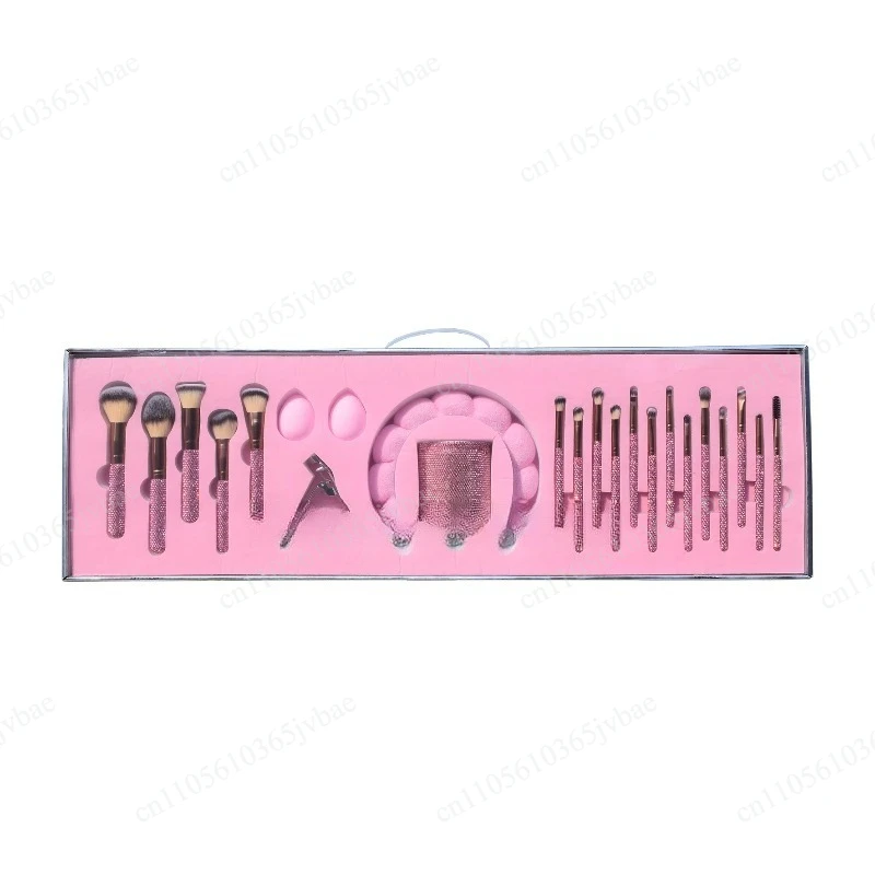 32-piece Crystal Diamond Makeup Brush Set Jewelry, Large Full Diamond Princess Style Series Enlarged.