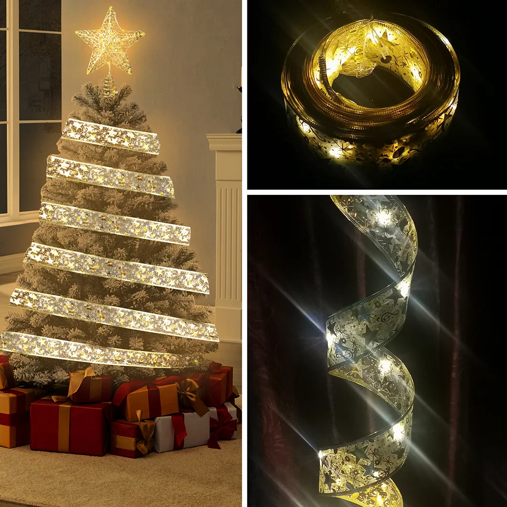 

Lighted Christmas Tree Topper Star Ribbon Light Party Decor No Xmas Tree Decoration Treetop Adornment,xmas Treetop Star
