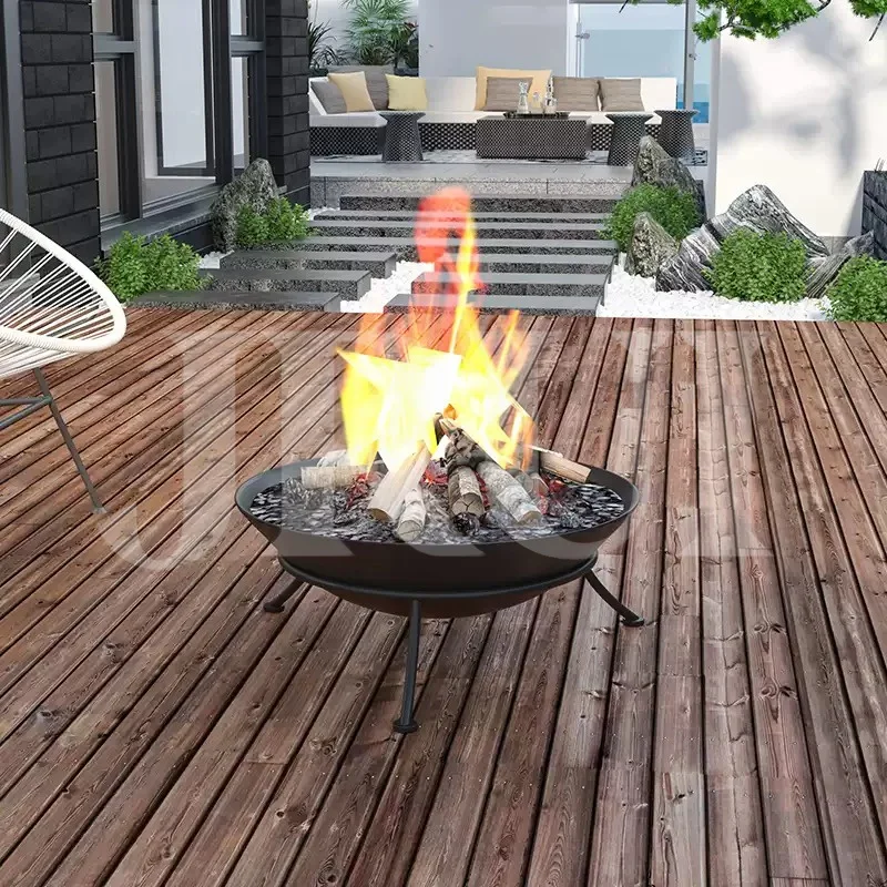 47/60cm Forged Iron Brazier Portable Indoor Outdoor Bonfire Fire Pit Table