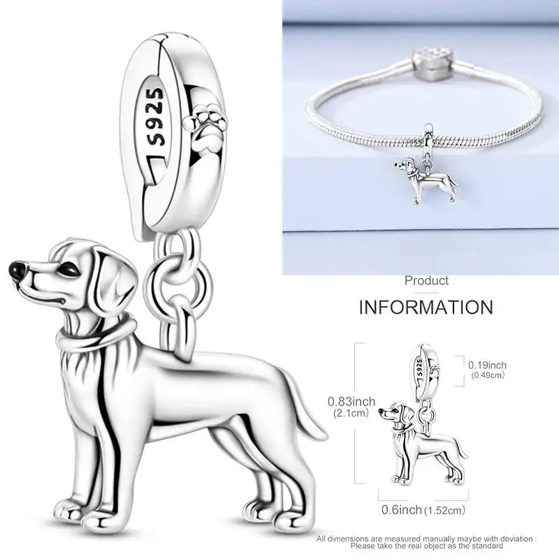 Hapilife 2026 925 Sterling Silver Charms Balloon Dog Cute Flying Dragon Clasp Clip Bead Fit Bracelet DIY Jewelry Women Gifts