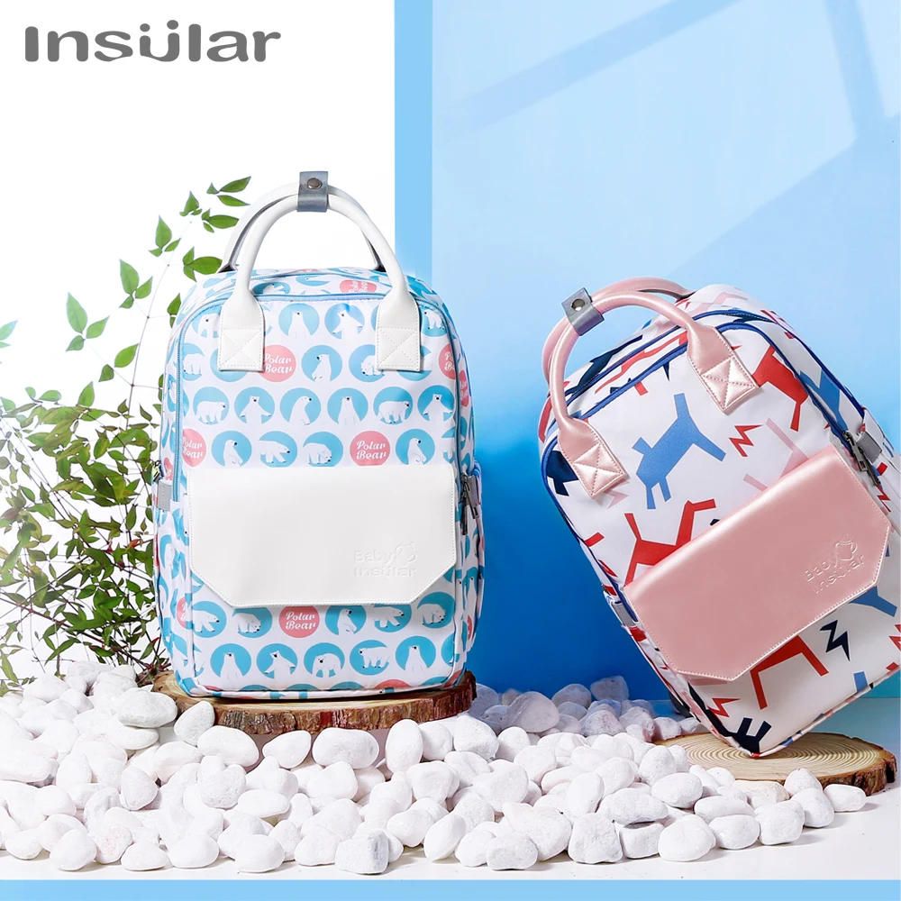 Insular Fashion Baby Diaper Bags Travel Maternity Stroller Bag Backpack Nappy Bag Large Capacity Backpack Mommy Multifunction