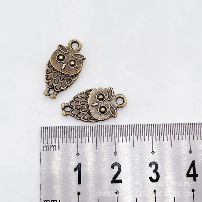 Factory Direct Sales 100Pieces DIY Ornament 18*9MM Owl Double-Sided Pendant Clothing and Bag Materials