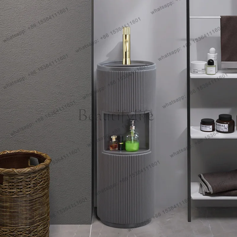 Column basin integrated floor-to-ceiling wash basin small apartment bathroom creative washing table
