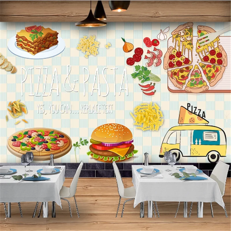 

Custom Delicious Burger Fast Food Restaurant Industrial Decor Brick Wall Background Mural Wallpaper 3D Snack Bar Wall Paper 3D