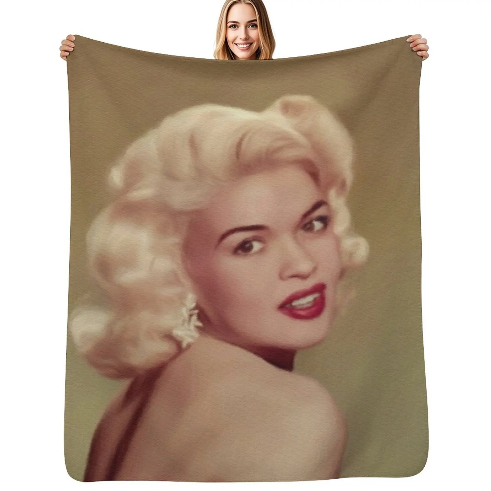 Manta decorativa Jayne Mansfield, Movie Legend, manta decorativa duradera y resistente a la decoloración