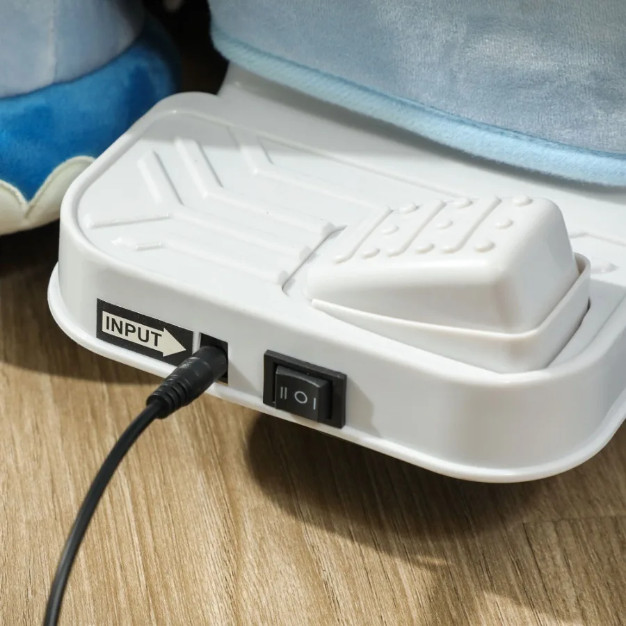 Elektryczny jeżdżak dla dzieci Qaba 6V Tyranozaur na baterie z muzyką, kółka PU, pedał nożny dla dziewczynek i chłopców